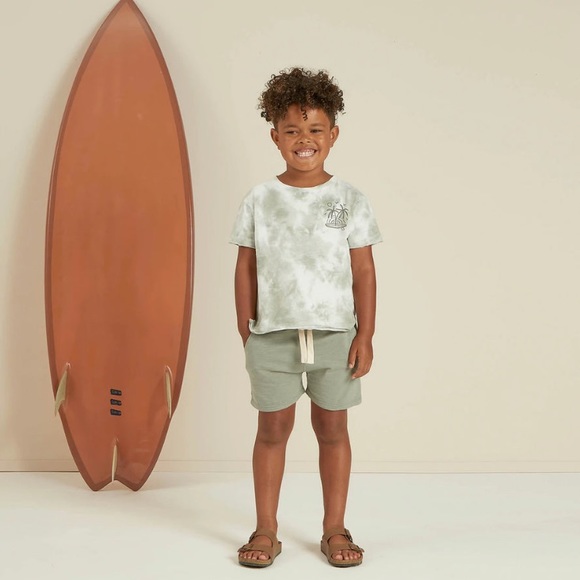Rylee + Cru Other - Rylee + Cru | Raw Edge Tee - Aqua Tie Dye